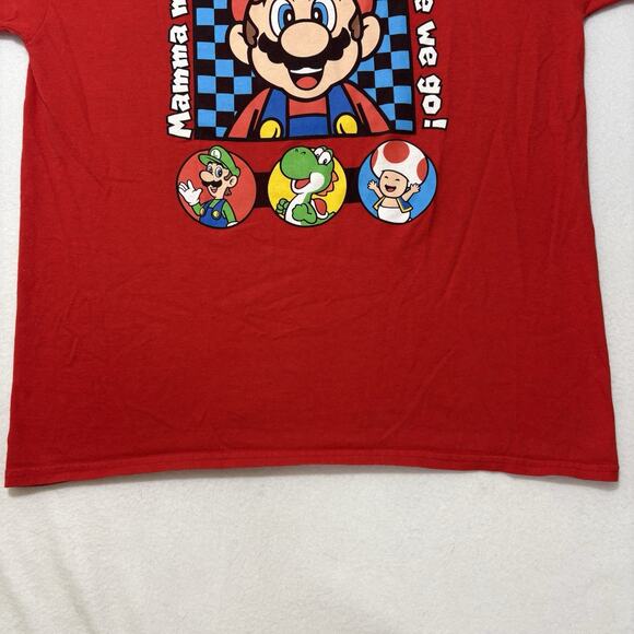 Nintendo Super Mario Men’s Large Graphics T Shirt Red Short Sleeve Here We Go - Picture 6 of 11